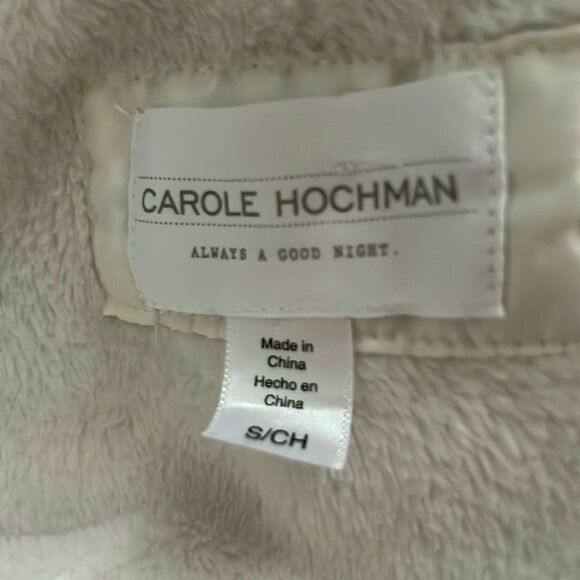 NEW Carole Hochman Ladies Long Full Length Plush Robe, Cream Beige Collar Cuff S - Picture 7 of 12